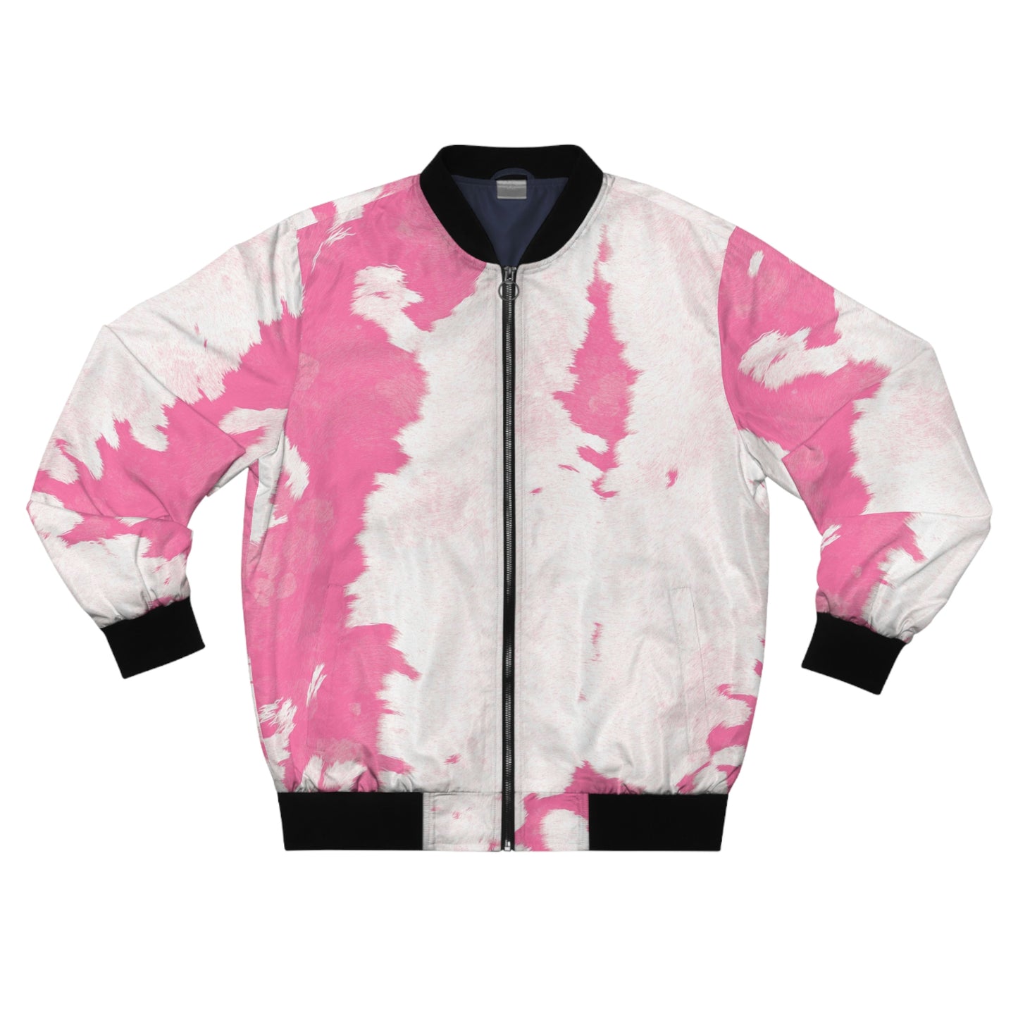 Pink Cow Print Bomber Jacket