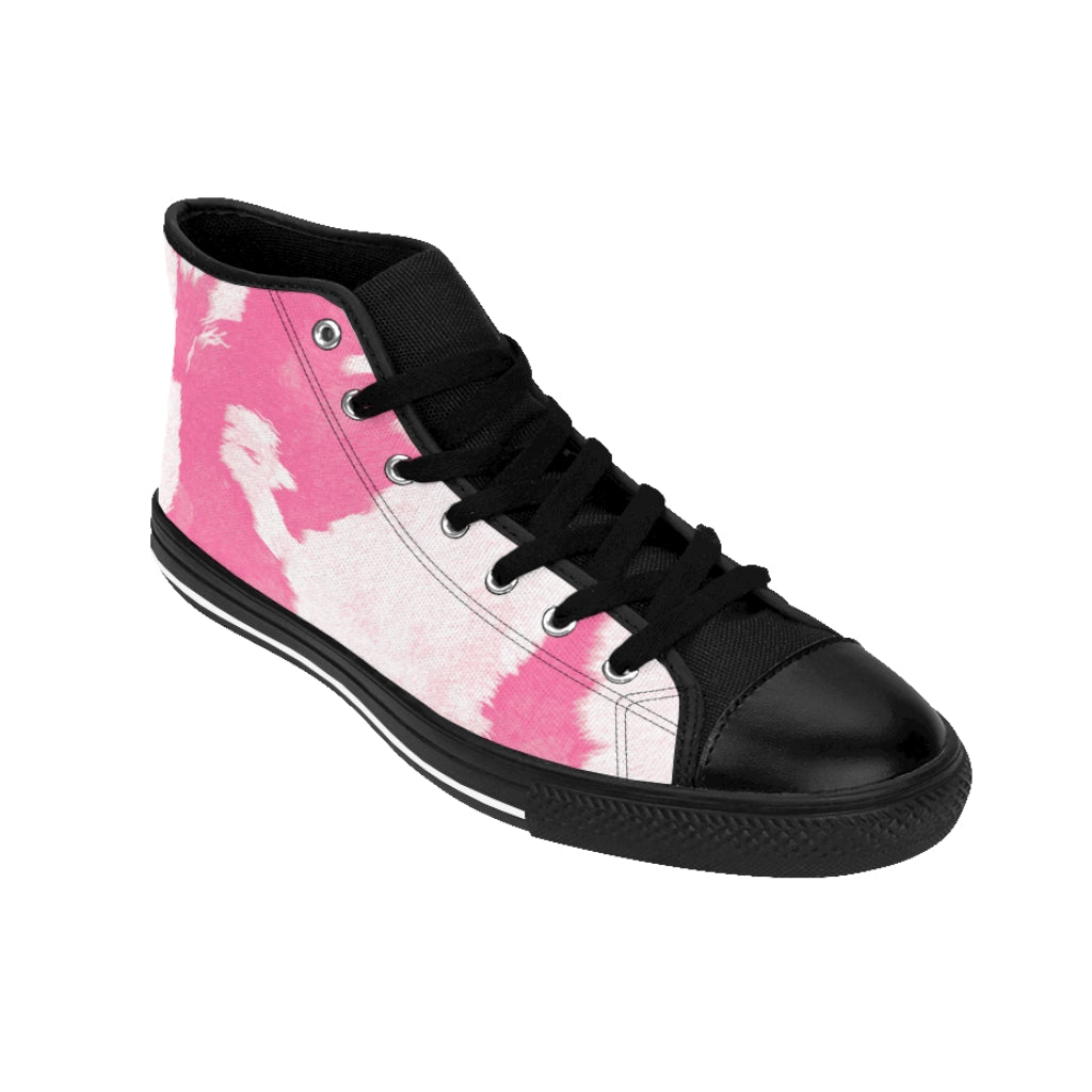 Pink High-top Cow Print Sneakers [Women's]