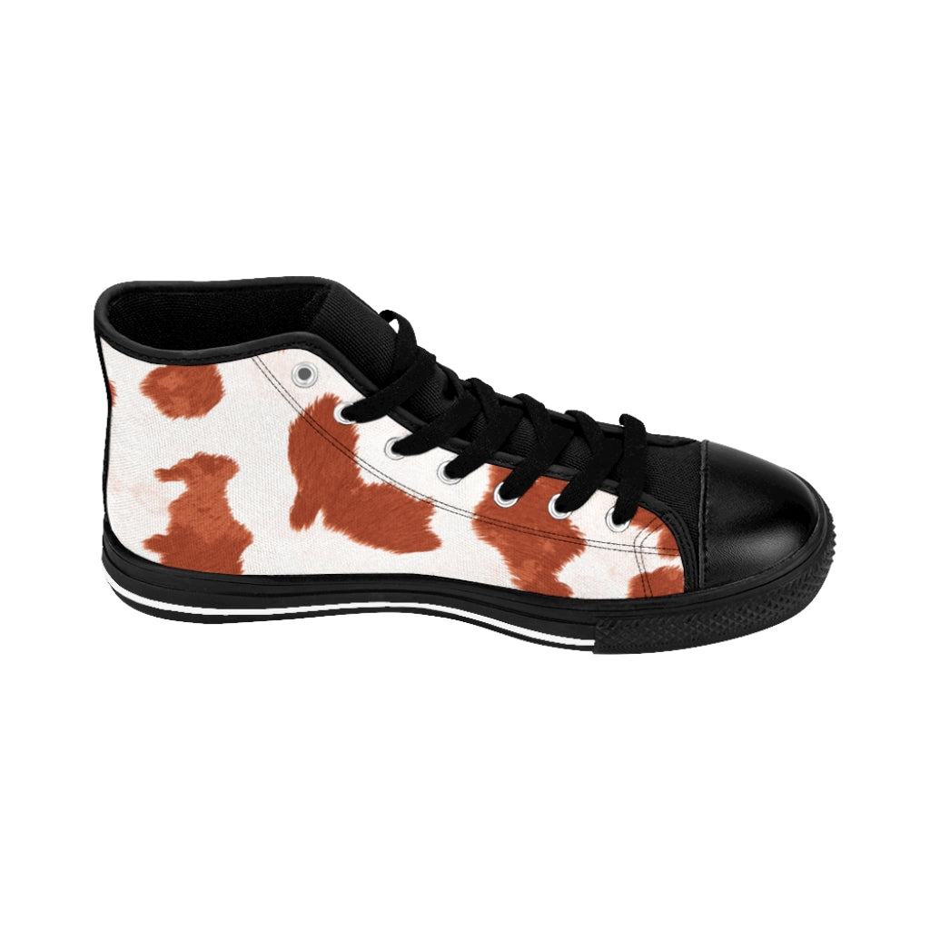 Red High-top Cow Print Sneakers [Women's]