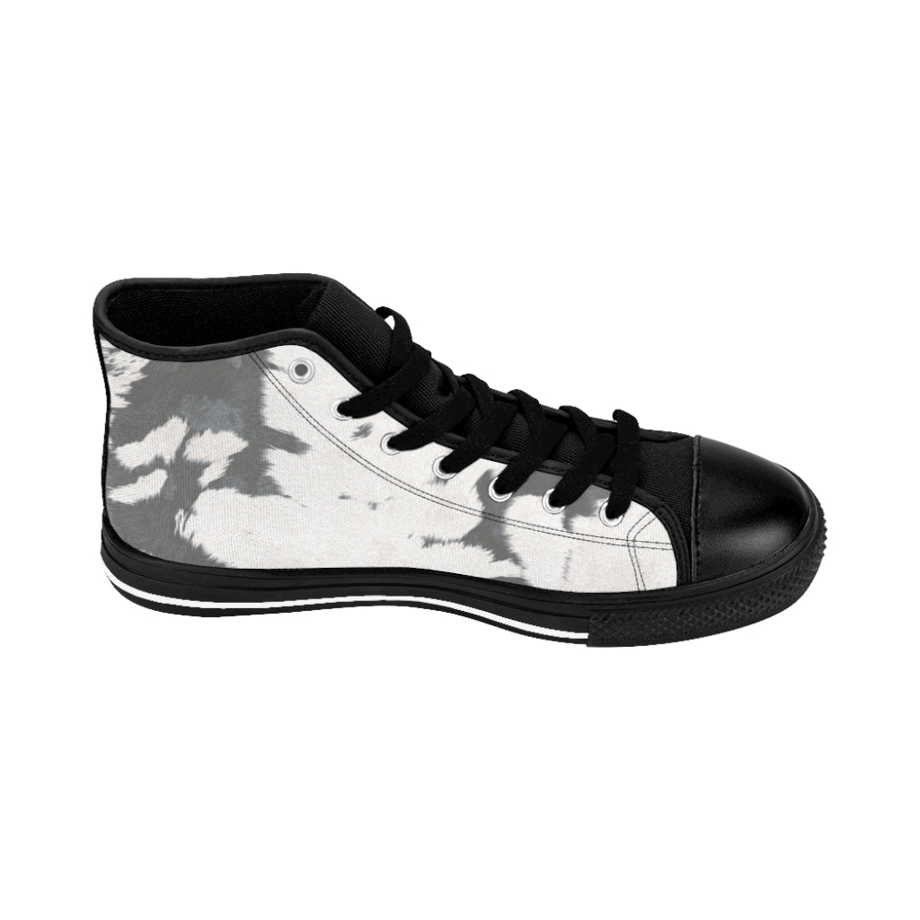 Grey High-top Cow Print Sneakers [Women's]