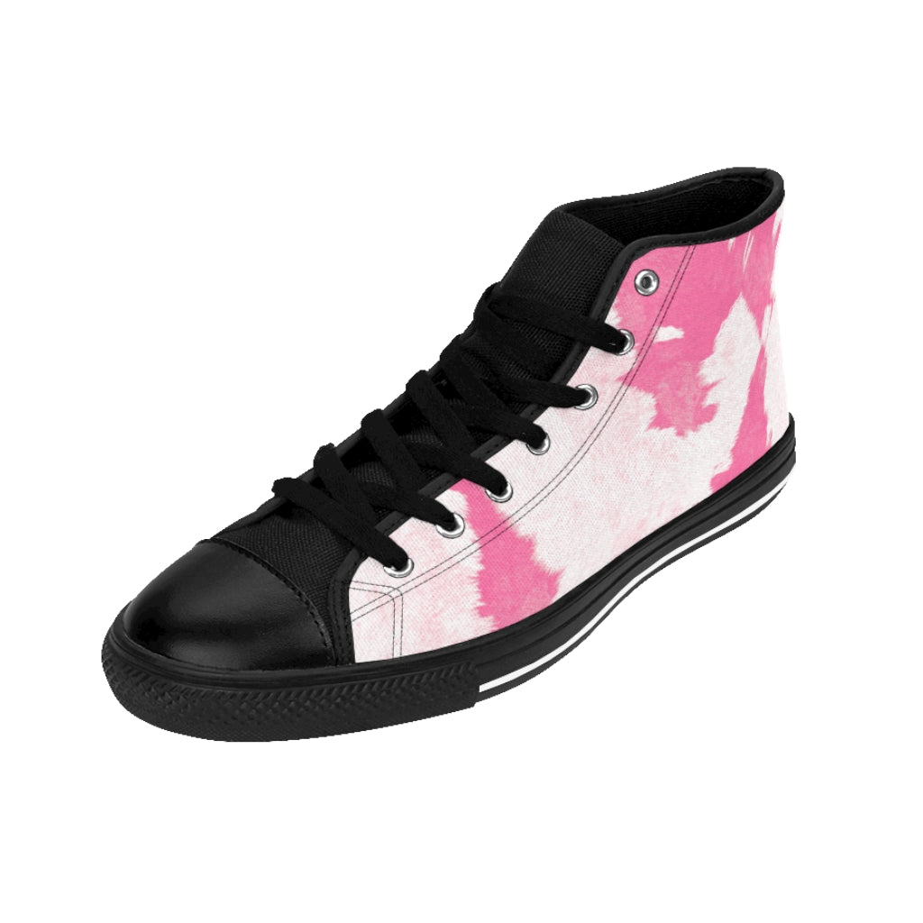 Pink High-top Cow Print Sneakers [Women's]