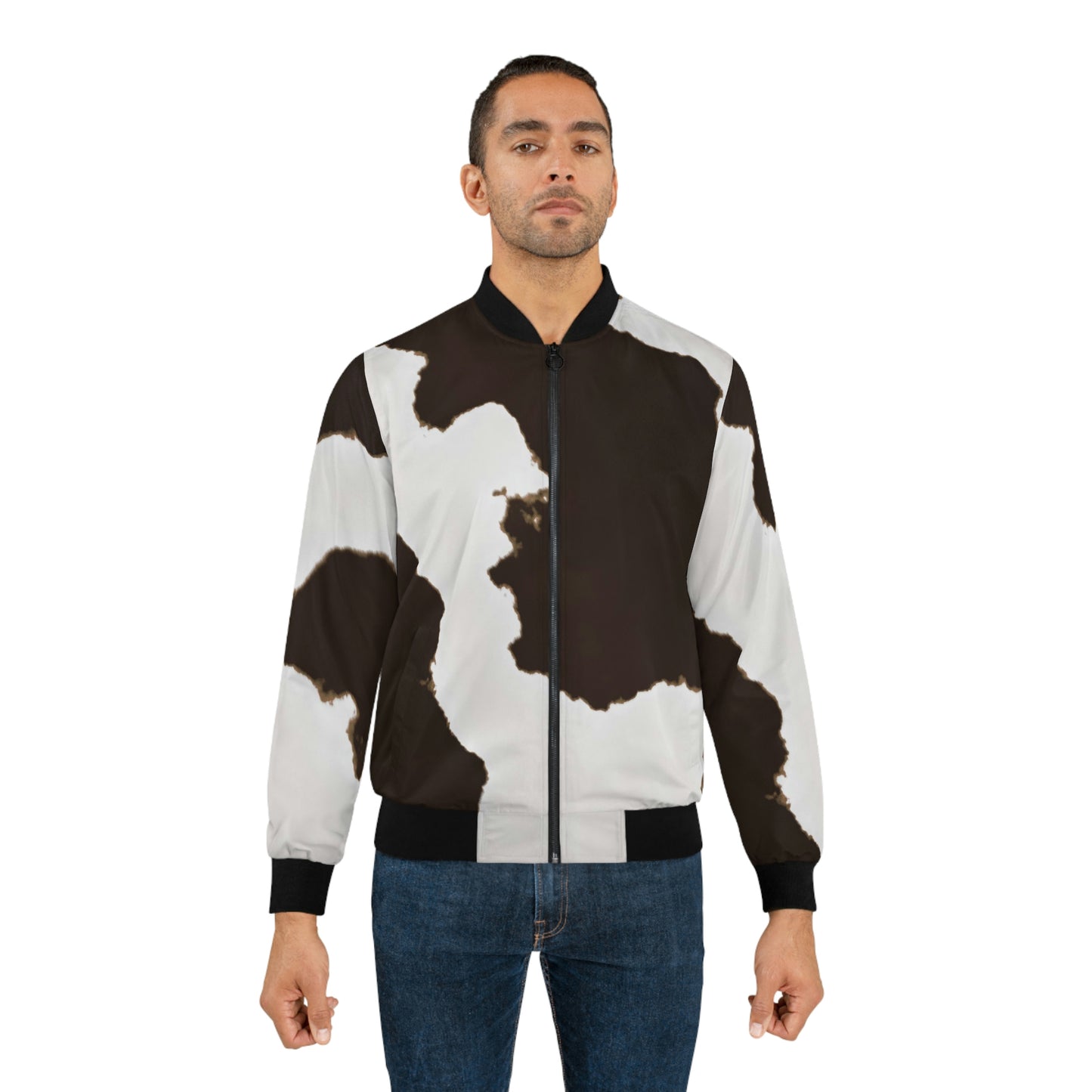 Cow Print Bomber Jacket