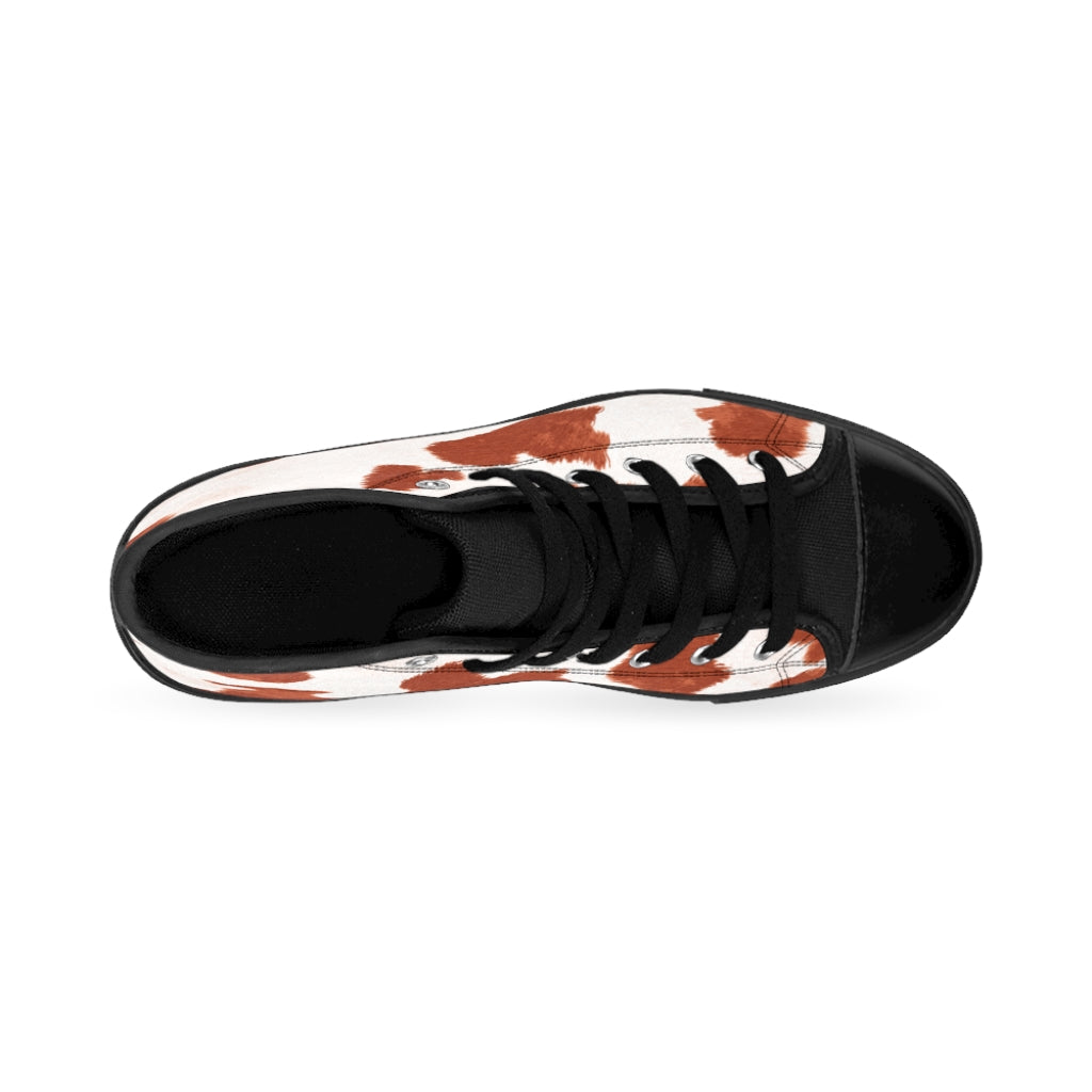 Red High-top Cow Print Sneakers [Women's]