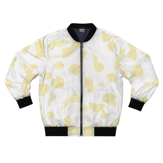 Cream Cow Print Bomber Jacket