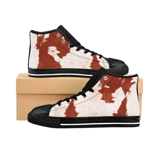 Red High-top Cow Print Sneakers [Women's]
