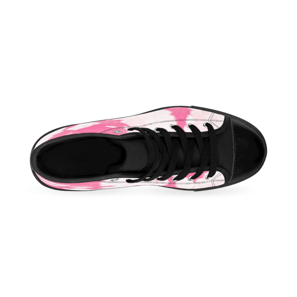 Pink High-top Cow Print Sneakers [Women's]