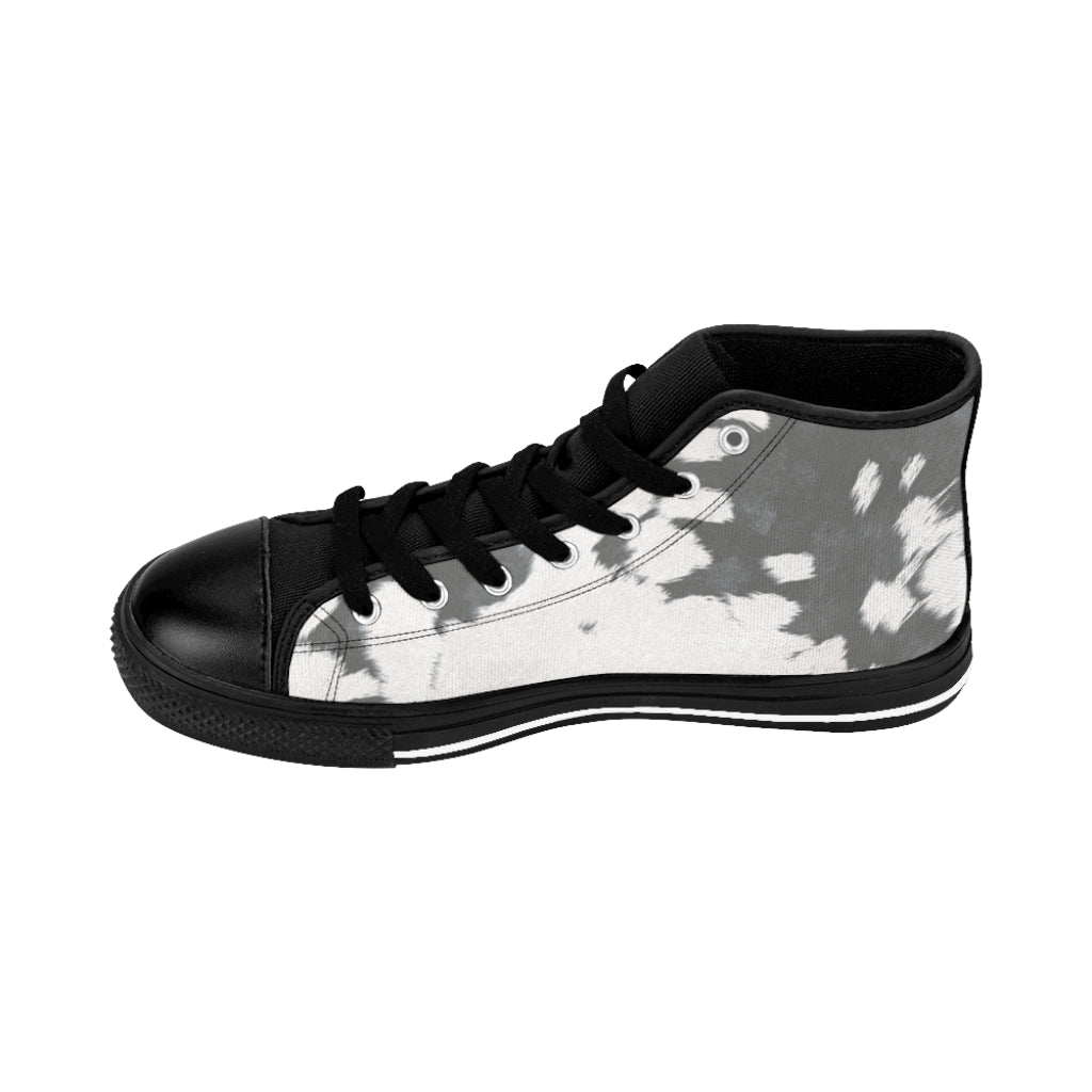 Grey High-top Cow Print Sneakers [Women's]